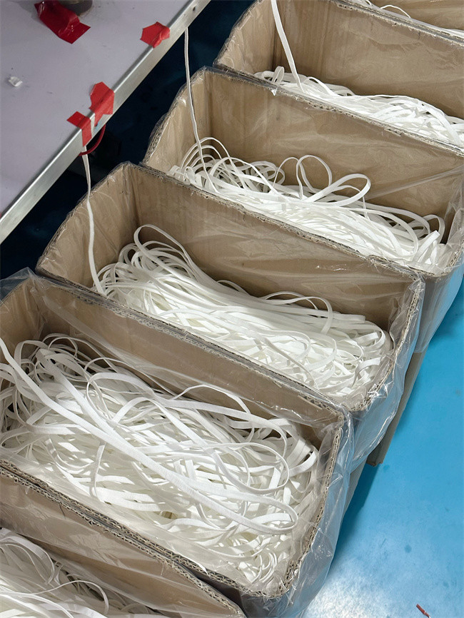 6.5mm Polyester Spandex Flat Ear Loop For N95 Face Mask White