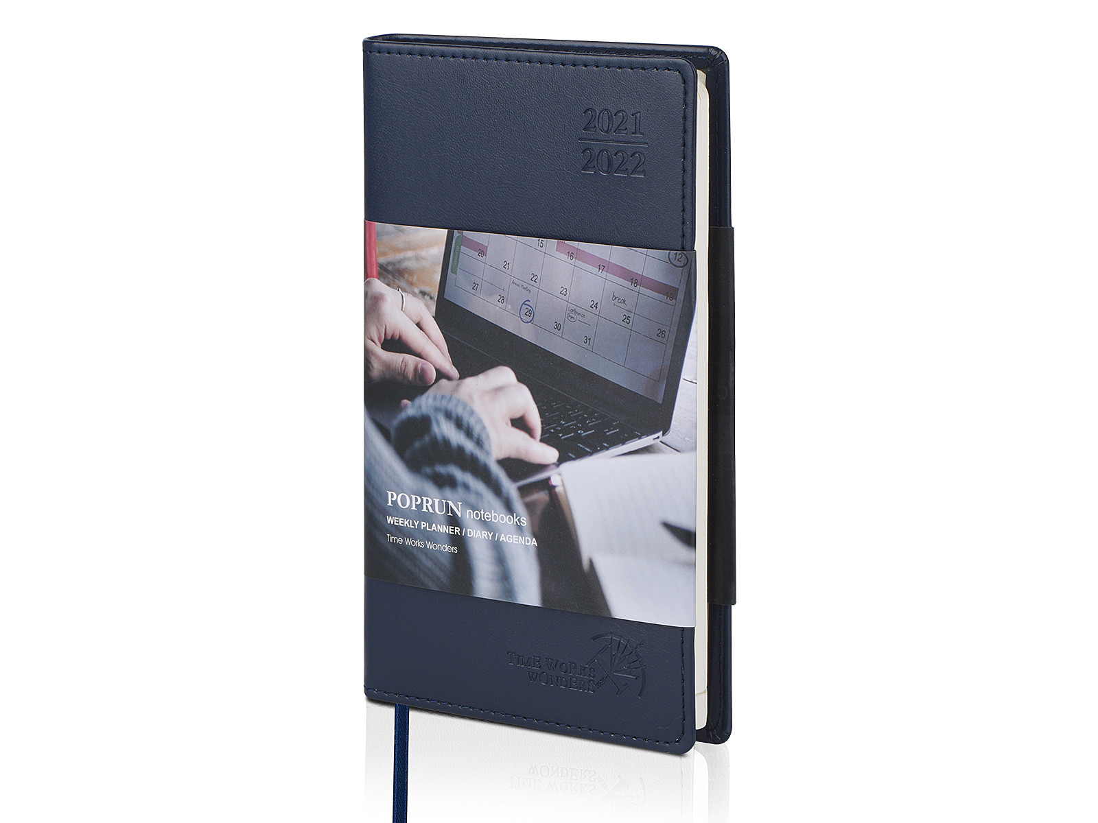 Navy Blue Pocket Size Weekly Planner 12 Month Customization Available