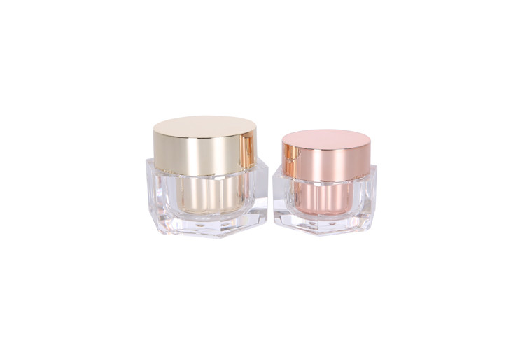 Gradient Color Acrylic 30-50-100ml Polygon Lotion Bottle 30-50g Cream Jar Skincare Cosemtic Packaging