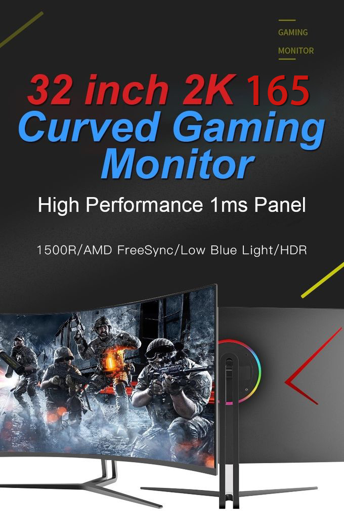 2K 165Hz 32 Inch Curved Gaming Monitor / HDR Freesync Gaming Monitor