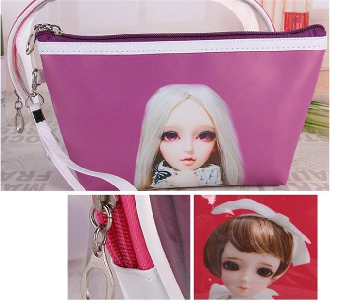 Recyclable PVC Resealable Packaging Bags With Zipper Beauty Cosmetic Storage