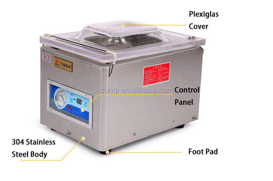 Table/Stand Household Dry Fish Vacuum Packing Machine Dz260 Vacuum Sealer 2 bags/min