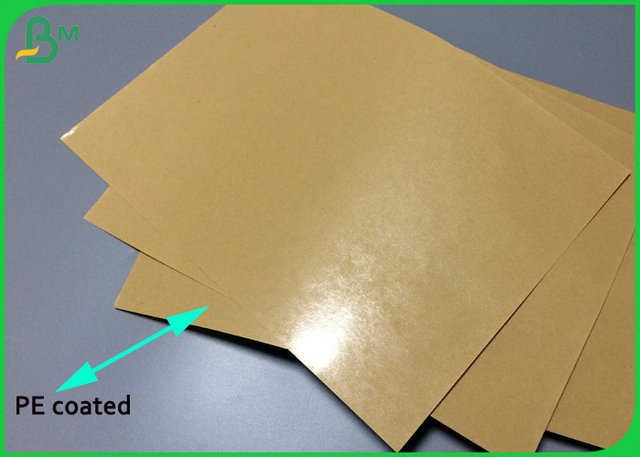 FDA Polythene 1 Side Coated Kraft 140g PE Paper For Fast Food Wrapping 