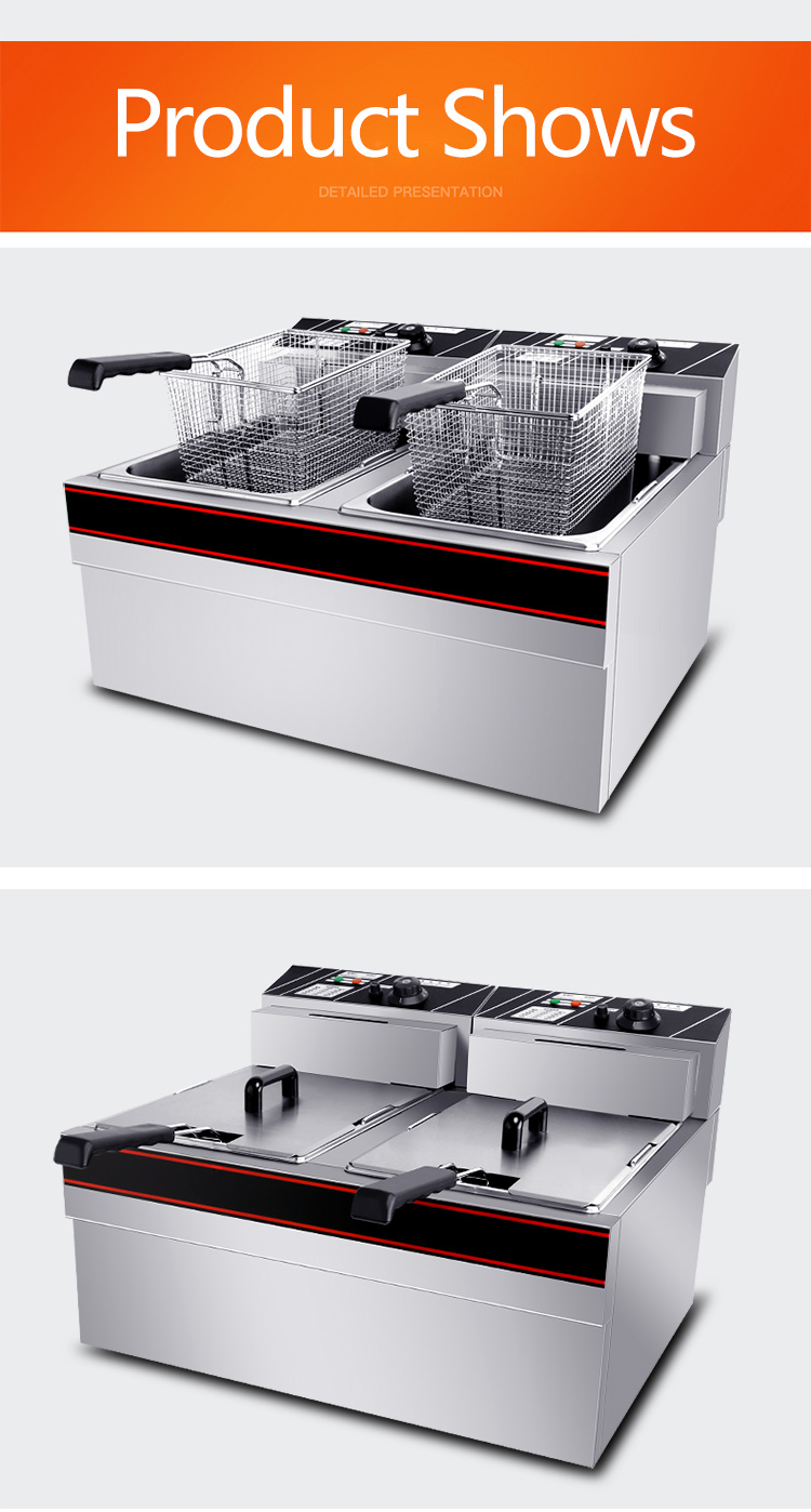 660x565x420mm Durable Stainless Steel Electric Chips Deep Frying Machine with Thicken Basket