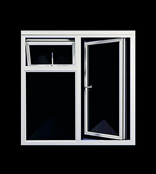 Conch Profile Plastic PVC Awning Window Clear Double Tempered Glass Window