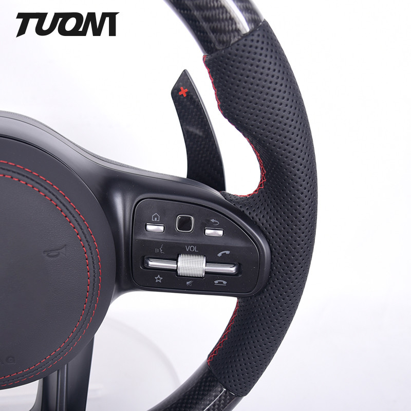 Perforated Leather Mercedes Benz Steering Wheel Carbon Fiber