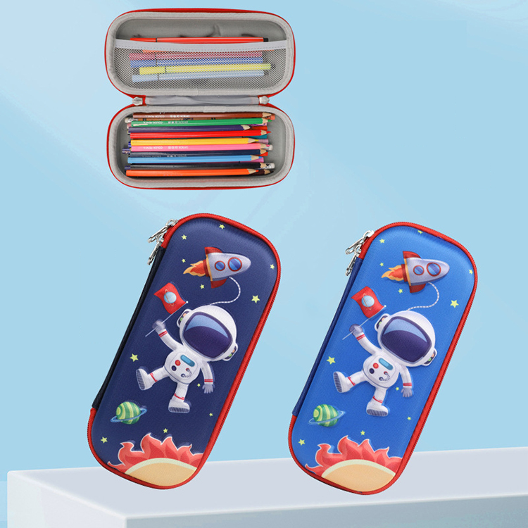 School Students' Waterproof Hard-shell Pencil Case with Zipper Closure and Large Capacity