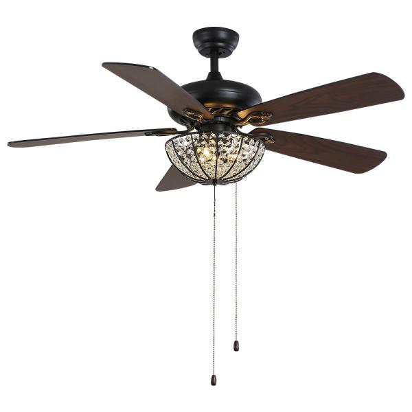 Hotel Villa Apartment Craft 4100K 1320mm Ceiling Fan Crystal Ceiling Fan With