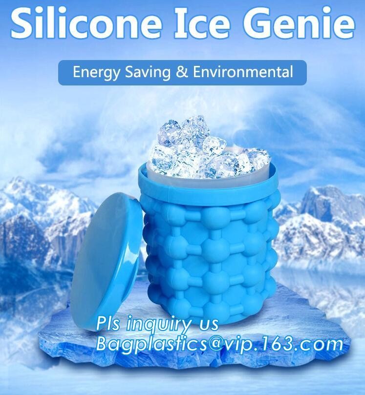 Kitchen Tools Revolutionary Space Saving Beer Wine BPA free Silicone And PP Ice Cube Maker Genie,Party Drink Tub Chillin