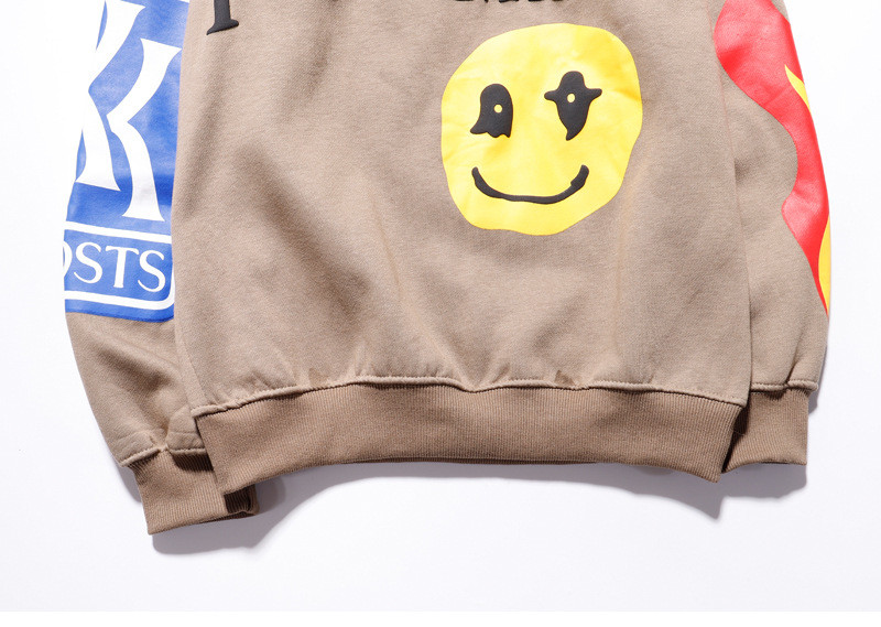 2021 Oversize Printing Smiling Face And Flame Men'S Hoodies & Sweatshirts Men'S Hoodies