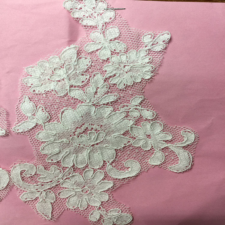 Ivory Venise Cord Lace Applique for Bridal Gown Wedding Dress decor,one pair