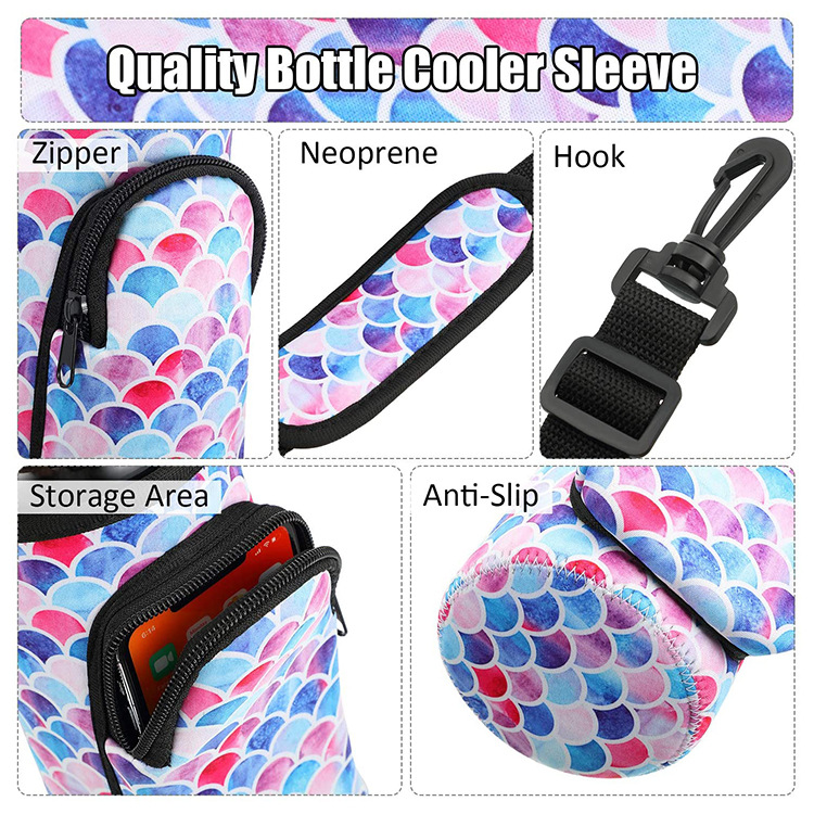 Sports Water Bottle Case Cover Insulated Bag Bottle Cooler Sleeve Portable Camping