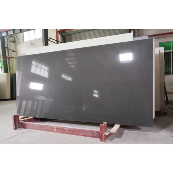 Hard 12MM Dark Grey Artificial Quartz Stone With Flooring Tile