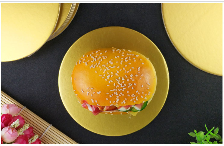 Golden Cake Boards Cardboard Food Beverage Smooth Cake Drum Round Shape for Cake Shop