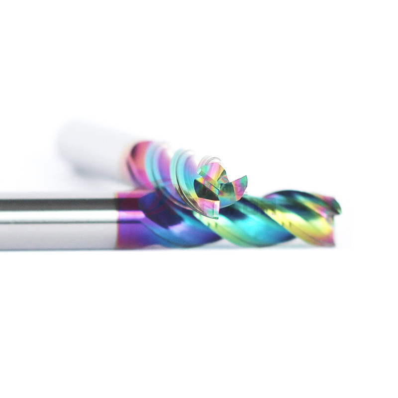 High Efficiency U Shape 3 Flutes Aluminium End Mill DLC Coating Big Capacity