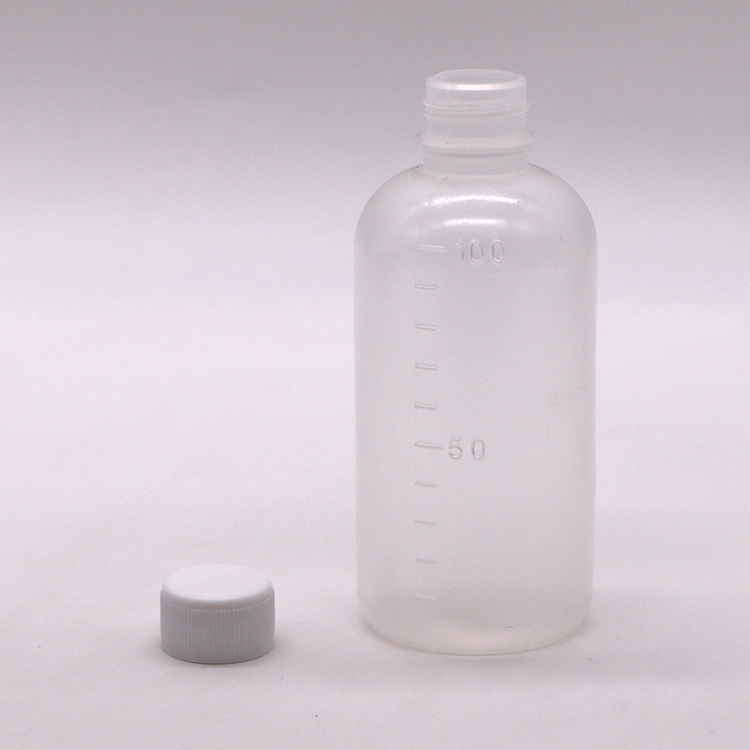 Medicine 100ml PET Liquid Empty Plastic Bottle with Scale and Customizable Color