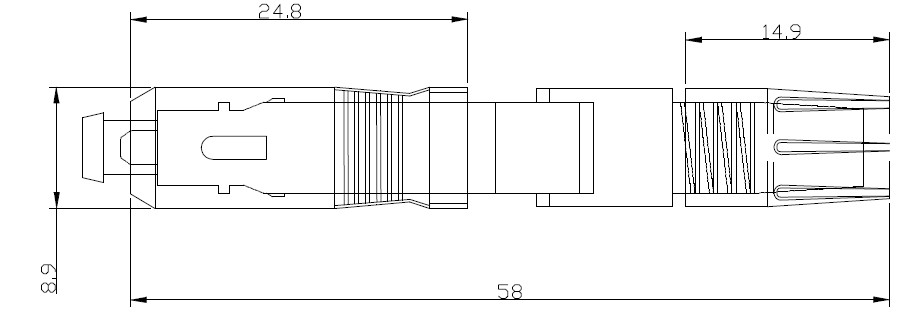 Mechanical Apc Fiber Optic Connector Pre Embeded Tech 3.0 X 2.0 Mm Drop Cable