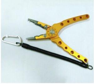 Buy cheap Safety fishing plier accessory black plastic coil lanyard w/ coloredcarabiner and key ring product