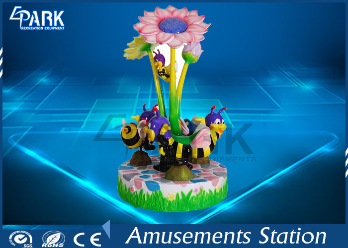 Attractive Appearance Kiddy Ride Machine Coin Operated Carousel 3 Seats Little Bee Shape
