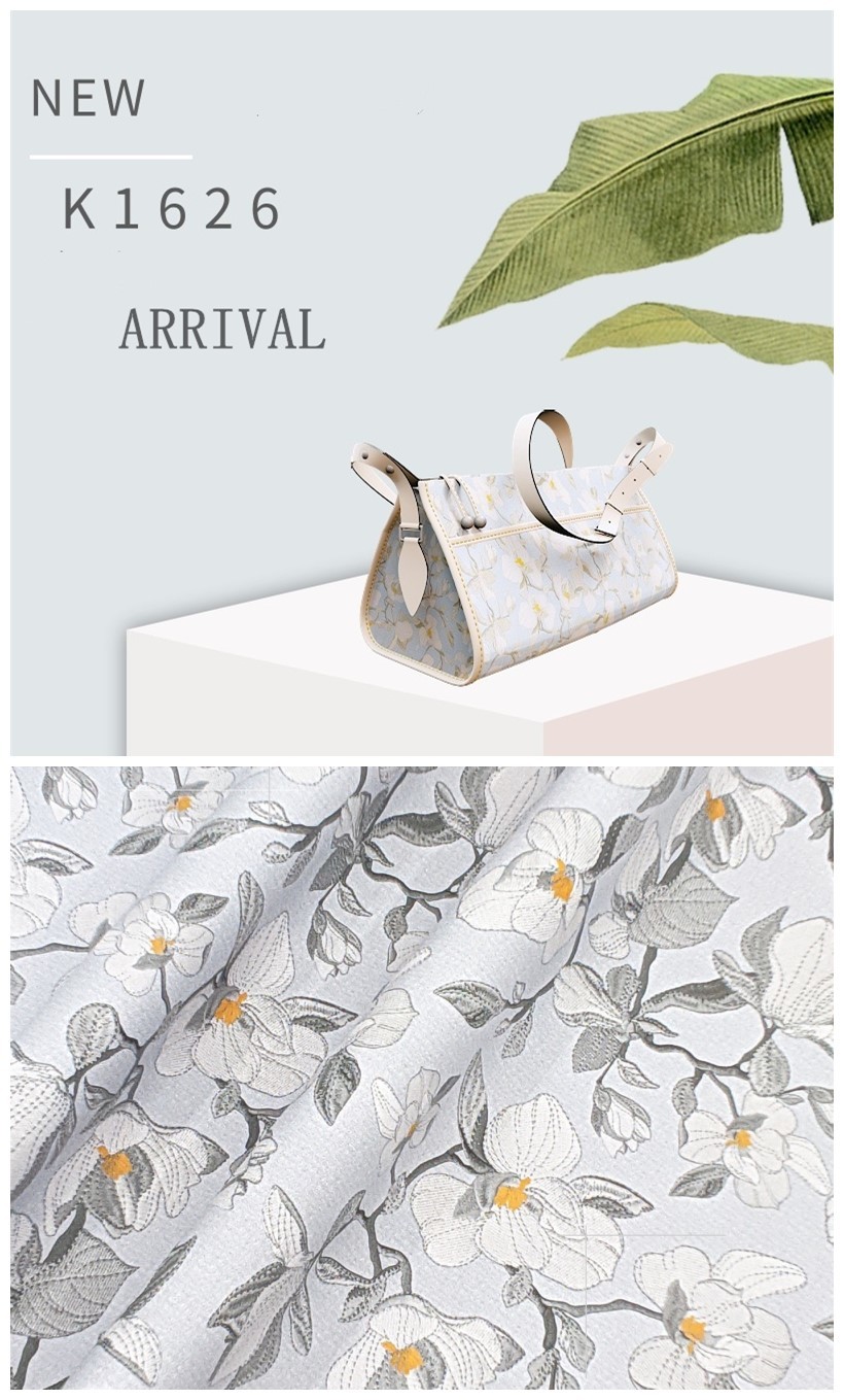 0.8mm Printed Flower Brushed Base PVC Leather For Handbag Packing Box Phone Case Decoration Usage