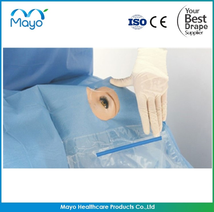 Disposable CE approved Ophthalmic Drape Eye Drape with pouch