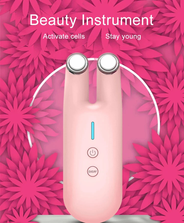 CE White Pink Microcurrent 3.5W RF EMS Beauty Instrument