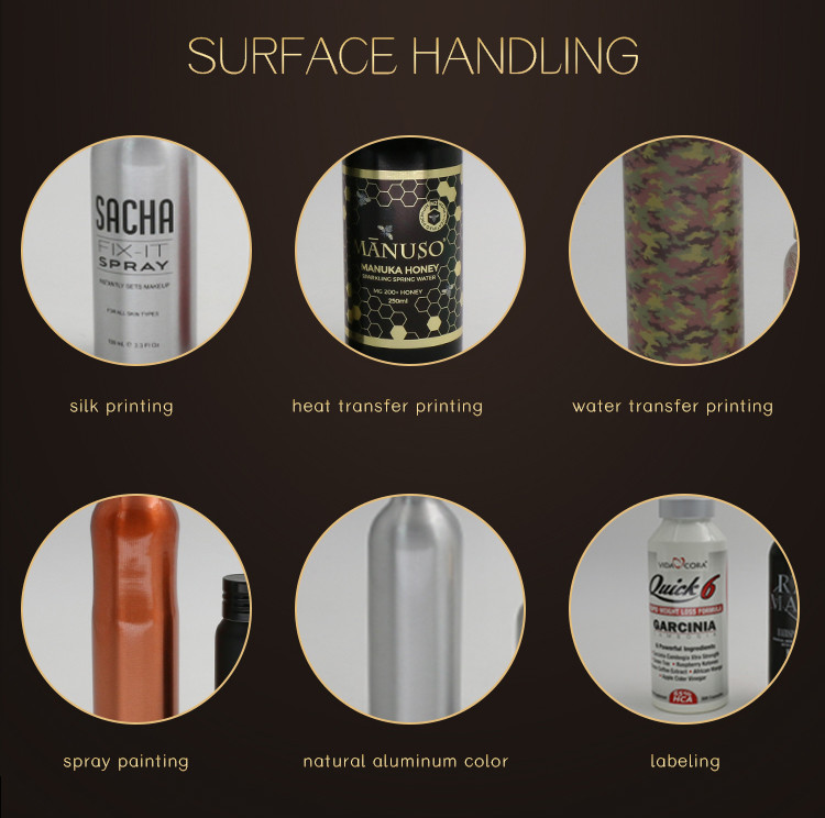 Food Grade Inner Coating Empty 120ml Aluminum Beverage Bottle