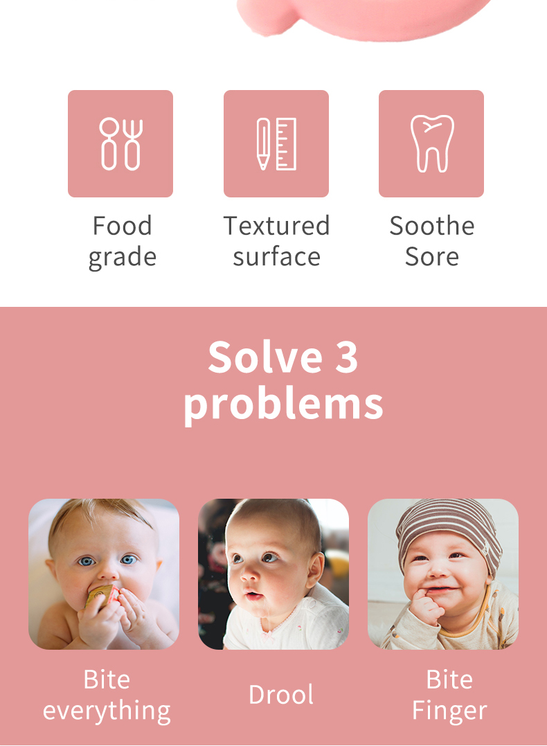 Animal Cat Kitten Silicone Baby Teether BPA Free For Toddler Teething