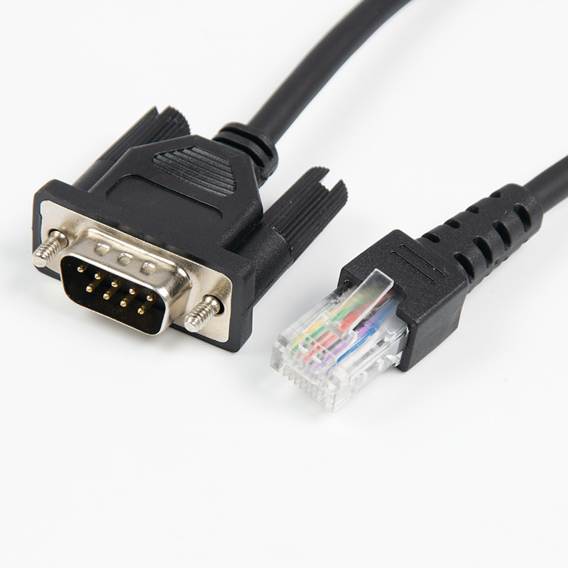 Straight DB9 Male RS232 RJ45 Cable 1m Length For Data Transmission