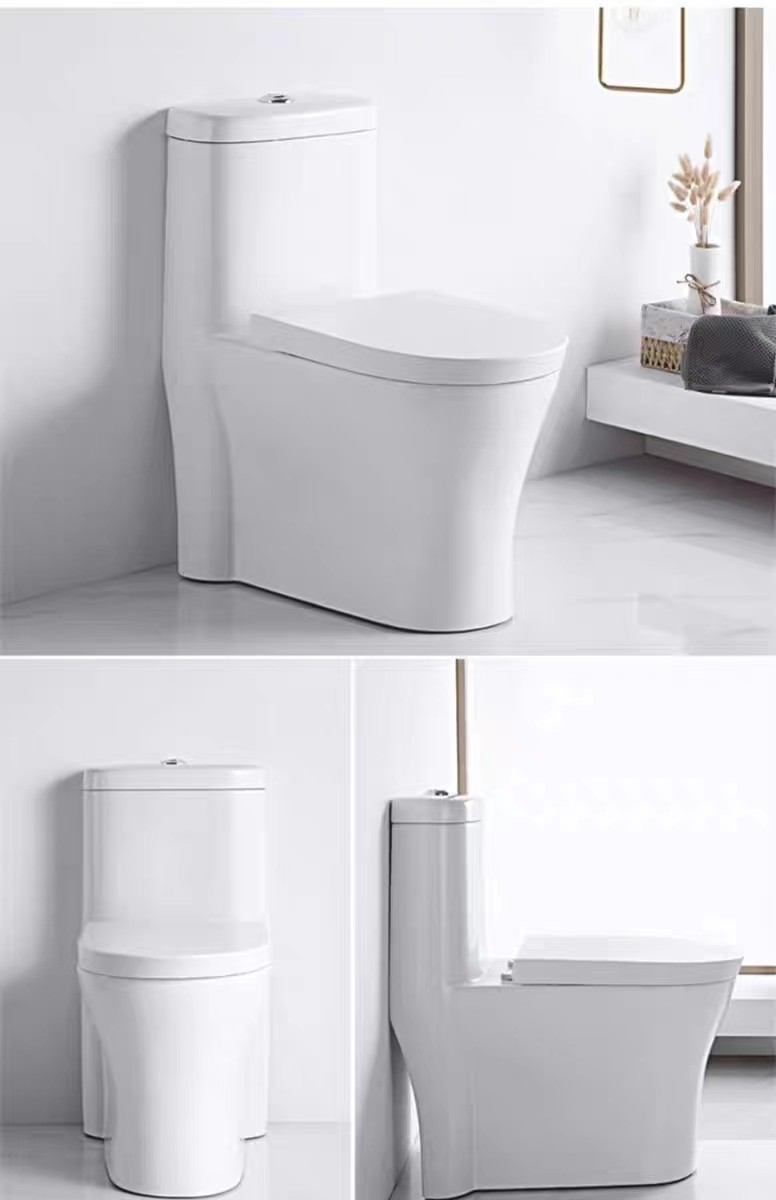 Hot Sale Wholesales Bathroom Ceramic Watercloset Sanitary Ware Washdown One-piece Toilet P-trap 180mm W.C.