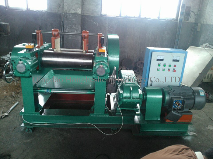 9 Open Type 220V Silicone Rubber Mixing Mill Machine 450mm 2 Roll
