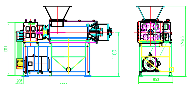Rotating 400mm 1t/H Plastic Squeezing Dryer For PE Film