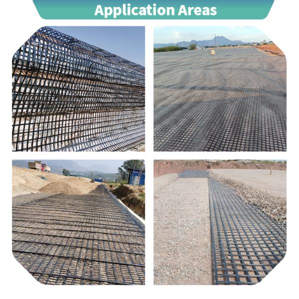 Biaxial Geogrid Woven Coated Polyester Geogrid Highway construction basal reinforcement