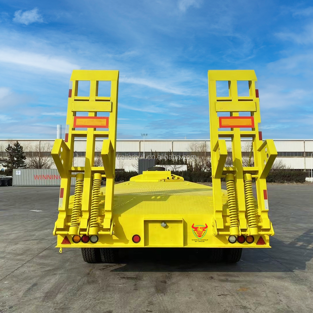 Dual Circuit WABCO Brake 13m FGN Low Bed Truck Semi Trailer for Excavator Transport