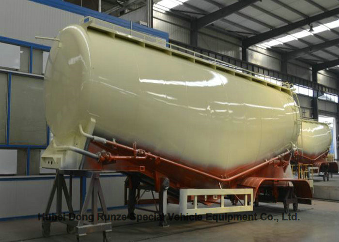 V Shaped Cement Powder Tanker Transport Trailer With Diesel Engine Air Compressor