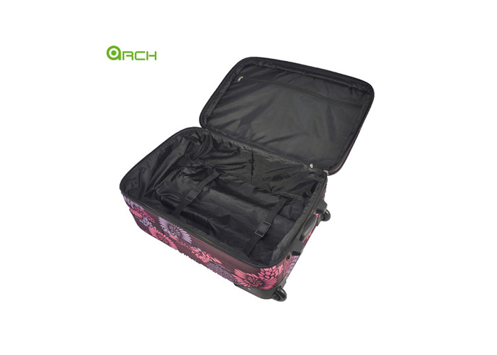 600D Polyester Lightweight Cabin Printed Suitcase Multiple Interial Pockets