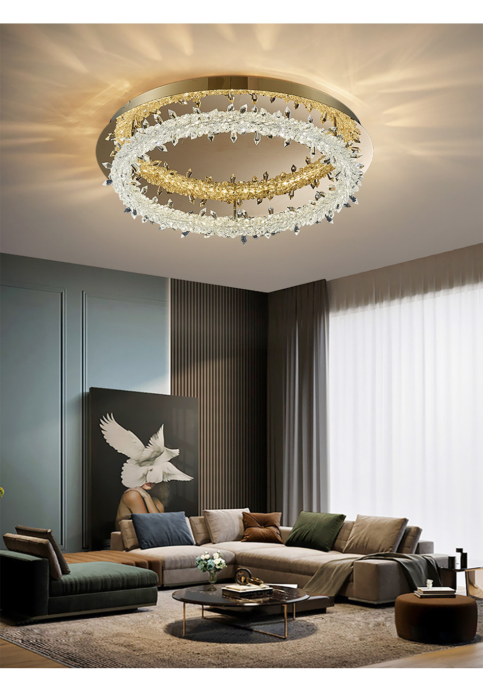 Crystal Led Ceiling Chandelier For Living Room Bedroom modern ceiling lamp(WH-CA-68)