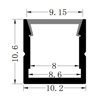 PC Diffuser Mounted Alloy Frame Perfiles retangle channel strip lights lED aluminum profile