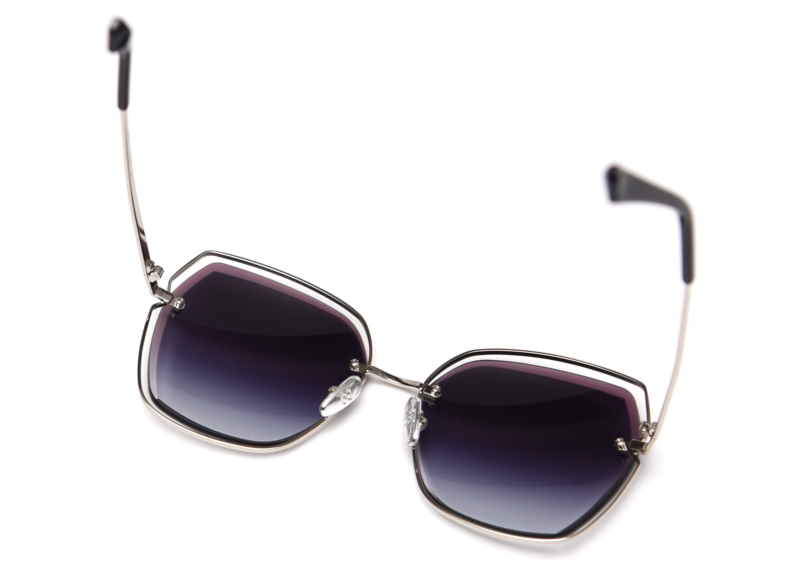 UV400 Gradient Lens Sunglasses Hollow Metal Frame Polarized