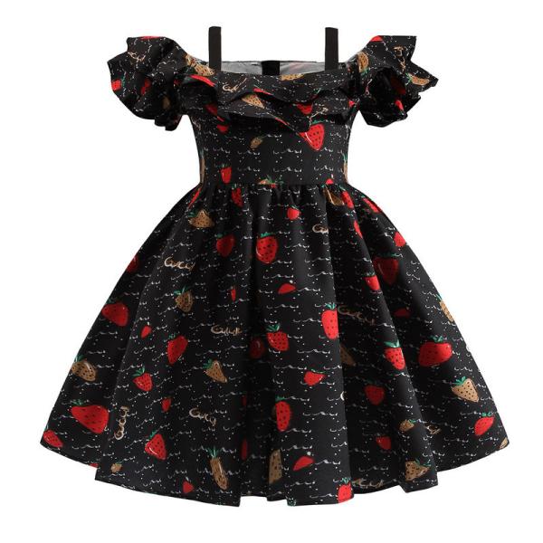 Summer Printed Flower Ruffle Princess Dress Frock Full Sleeve Pleated Retro