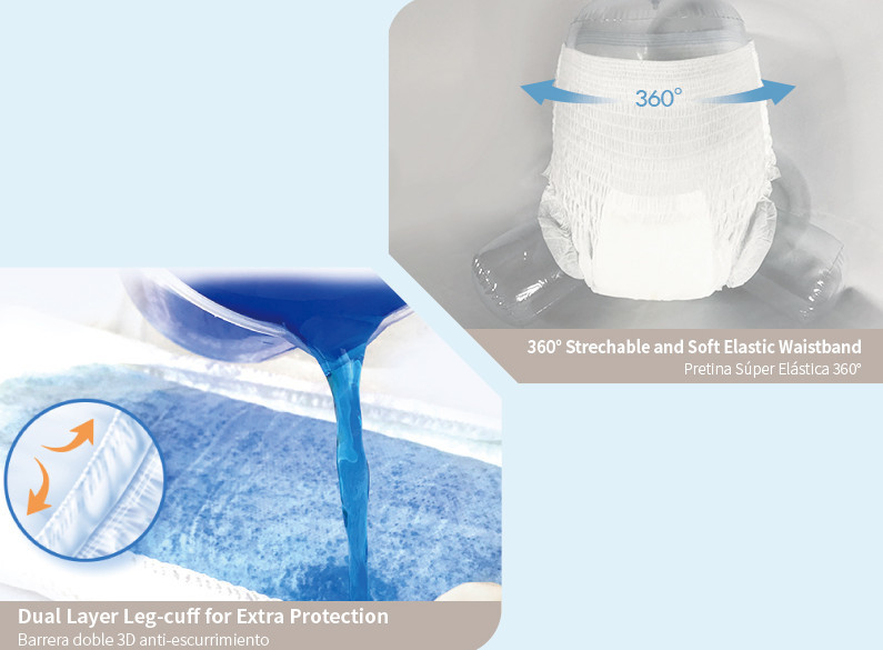 OEM Breathable Adult Disposable Nappies Cotton PE Film Backsheet