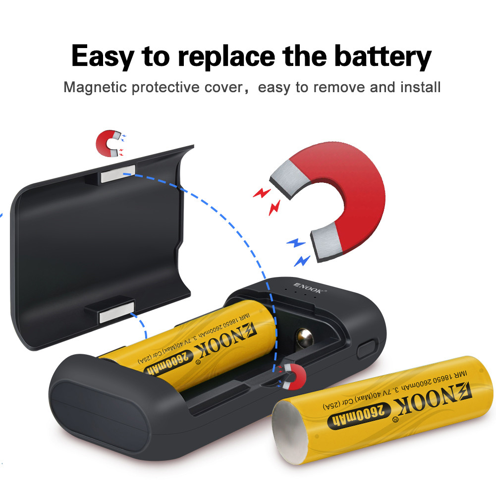 Removable 18650 21700 Lithium Ion Battery Charger Type C Fast Charging Power Bank