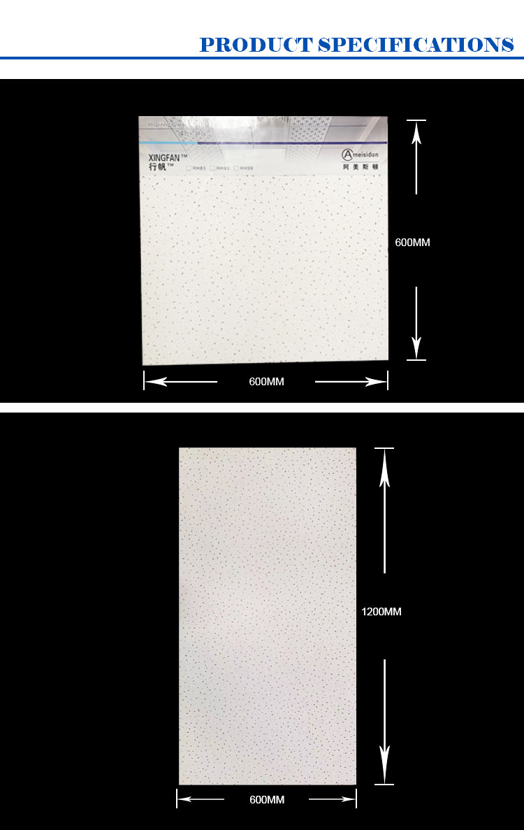 Ceiling Mineral Wool Board 600x600mm 10mm Thickness Acoustic Ceiling Tiles Grid