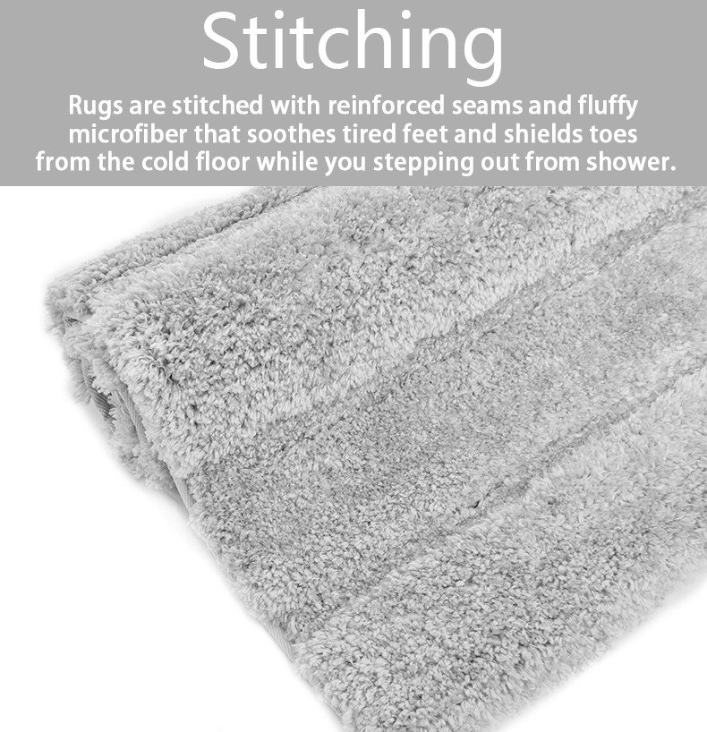 OEKO-TEX Indoor Floorhigh Pile Tufted Bath Mat Solid Color