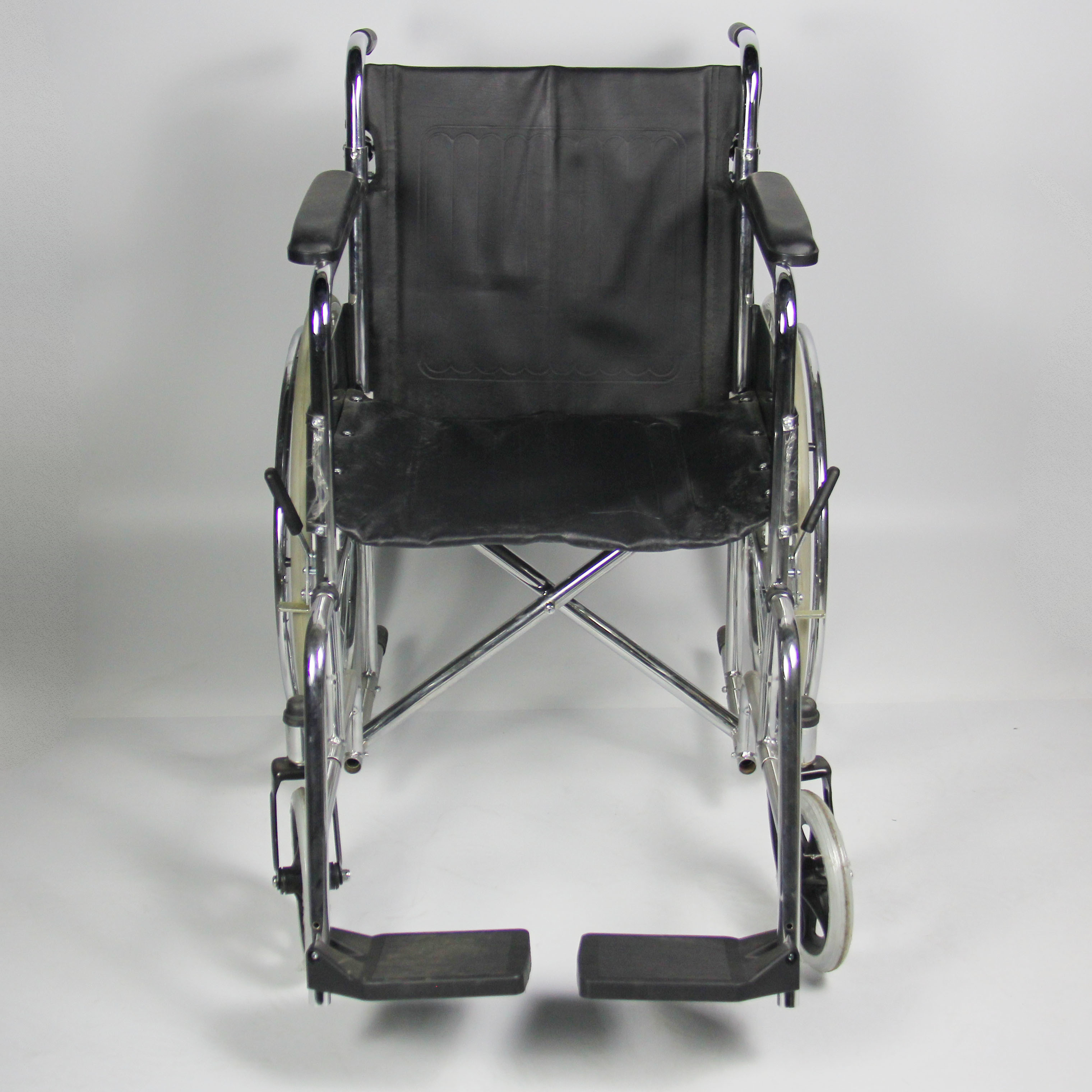 Custom Color Folding Steel Wheelchair Flip Back PU Seat And Armrest