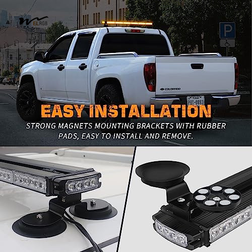 31 x 5.9 x 3.5 inches Double Side Emergency Warning Flashing Light for Magnetic Mount