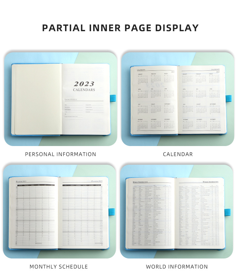 Custom A5 Printed Pu Hardcover Notebook With Elastic Band For Business Customized Logo