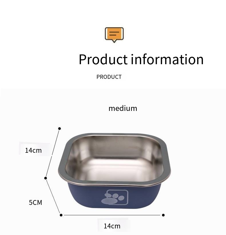 Pet Stainless Steel Dog Bowl Tableware Anti-Tip Double-Layer Stainless Steel Cat Drinking Bowl