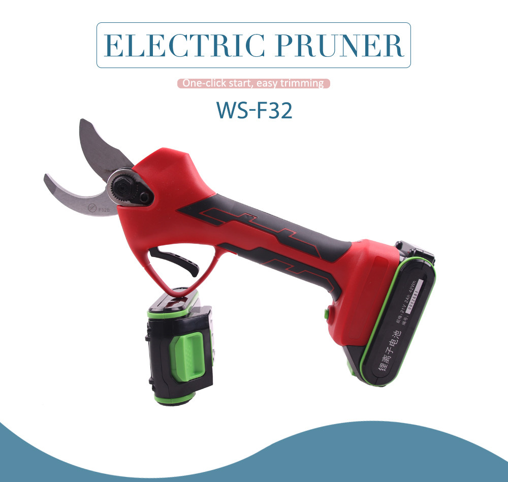 Swansoft 3.2CM Electric Pruning Scissors Shears with 21V 2.5Ah battery for vineyards and orchards