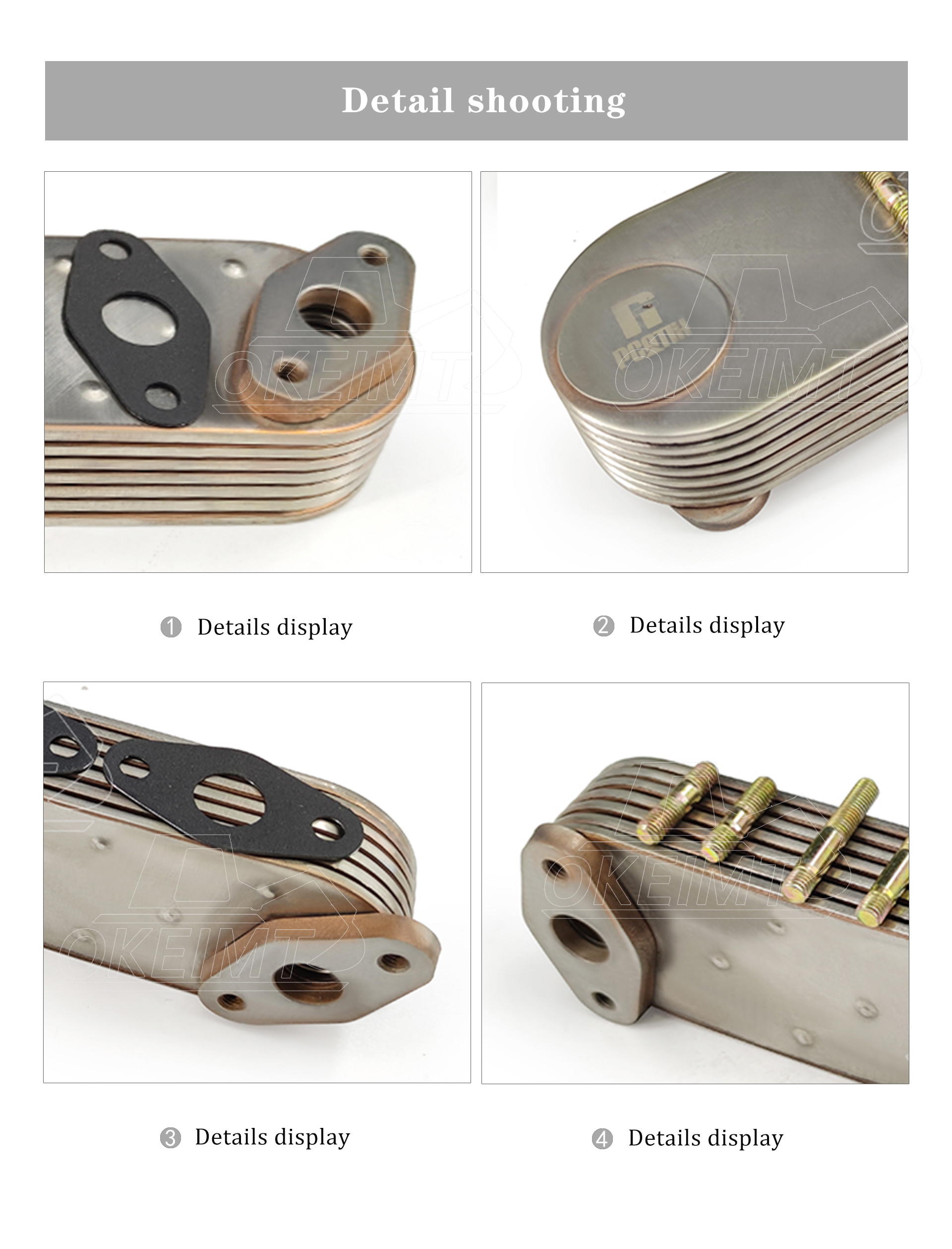 OKEIMT 600-651-1550 6D95-7P Komatsu Engine Oil Cooler Core for Komatsu PC200-6 PC220-6